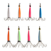 2 DB horgászvilágító szimuláció hüvelyes hal horgászcsali tintahal horog halszemekkel Fa garnéla csali polip csali kiegészítők