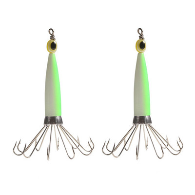 2 DB horgászvilágító szimuláció hüvelyes hal horgászcsali tintahal horog halszemekkel Fa garnéla csali polip csali kiegészítők