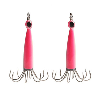 2 DB horgászvilágító szimuláció hüvelyes hal horgászcsali tintahal horog halszemekkel Fa garnéla csali polip csali kiegészítők