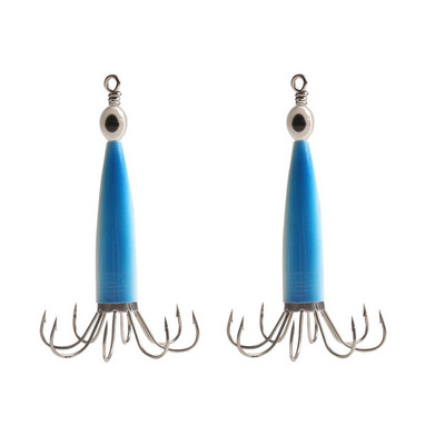 2 DB horgászvilágító szimuláció hüvelyes hal horgászcsali tintahal horog halszemekkel Fa garnéla csali polip csali kiegészítők