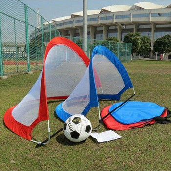 Сгъваема футболна врата Преносима издръжлива футболна футболна мрежа за врата Сгъваема тренировъчна мрежа за врата Детски играчки за игра на закрито на открито 5 цвята