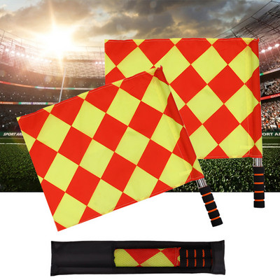 1 Set Soccer referee flags Professional Fair Play Sports match Football Linesman flags Sports Game Referee Equipment