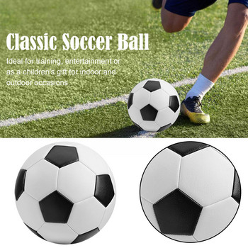 21 см класическа футболна топка от мека PVC кожа NO.5 черен стандартен тренировъчен размер Футболна бяла футболна топка H1I2