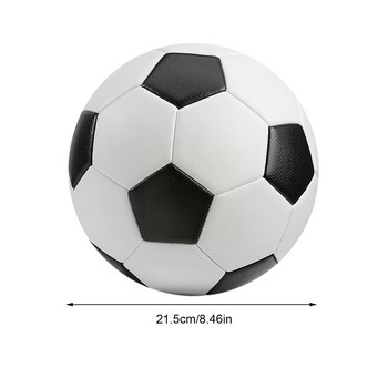 21 см класическа футболна топка от мека PVC кожа NO.5 Черна топка за тренировки Стандартна бяла футболна футболна топка Размер I1U5