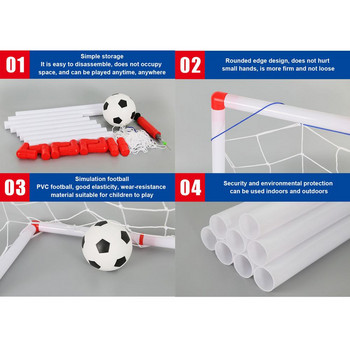 Вътрешен мини детски футболен футболен стълб за врата Мрежа с помпа за топка Детски футболни спортни игри Играчка