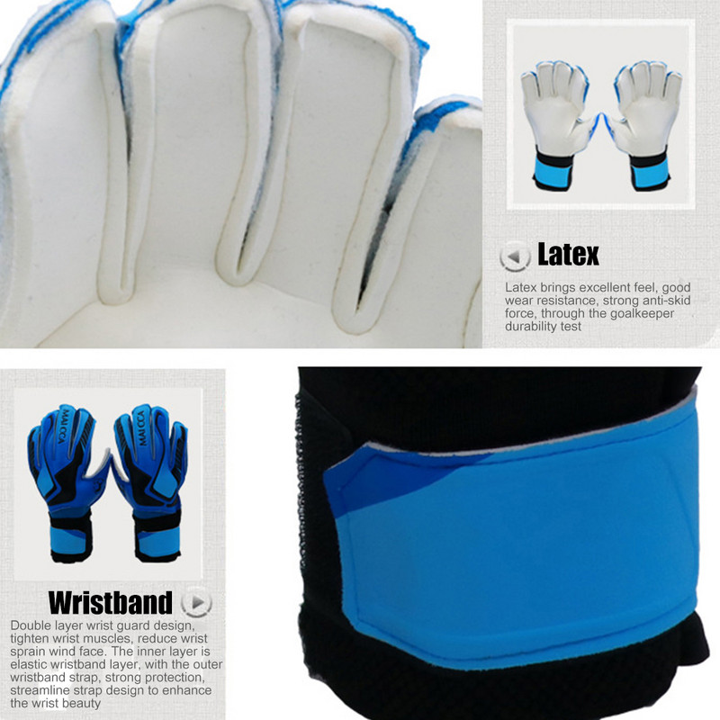 Mănuși pentru portar de fotbal Mănuși de portar din latex rezistente la uzură cu protecție pentru degete