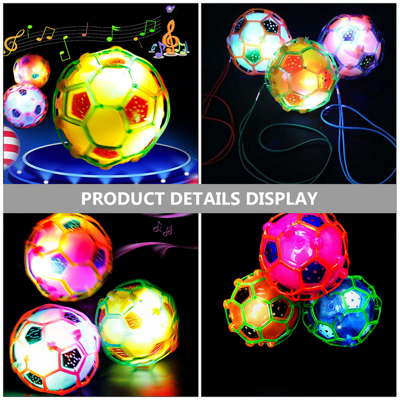 Futball Világító labdák Gyerekek táncoló pattogó ugrás pattogó rugalmas csuklópánt villogó Led csuklóhang zenés ugrófoci