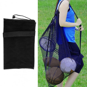 Διχτυωτή τσάντα Μπάλα παχύτερη μεγάλη χωρητικότητα Αθλητικός εξοπλισμός κορδονιών ποδοσφαίρου Μπάσκετ Ποδόσφαιρο Αθλητική τσάντα αποθήκευσης για παιδιά