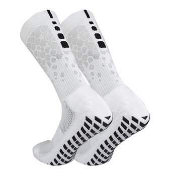 Нови противоплъзгащи футболни чорапи за мъже и жени Дишащи спортни чорапи с грайфери за йога футболна фитнес зала Абсорбиращи потта чорапи