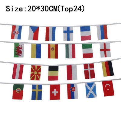 Top 24 Country Flags Ποδόσφαιρο International String Flags Banners The World for Party Bar Sports Clubs Διακόσμηση