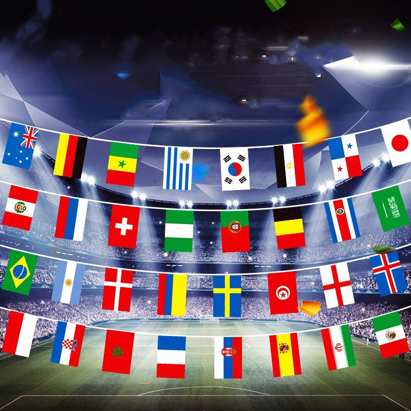 Top 24 Country Flags Ποδόσφαιρο International String Flags Banners The World for Party Bar Sports Clubs Διακόσμηση