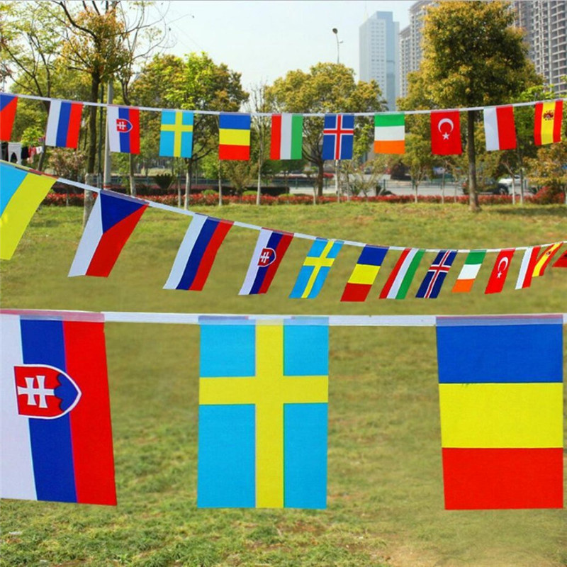 Top 24 Country Flags Ποδόσφαιρο International String Flags Banners The World for Party Bar Sports Clubs Διακόσμηση