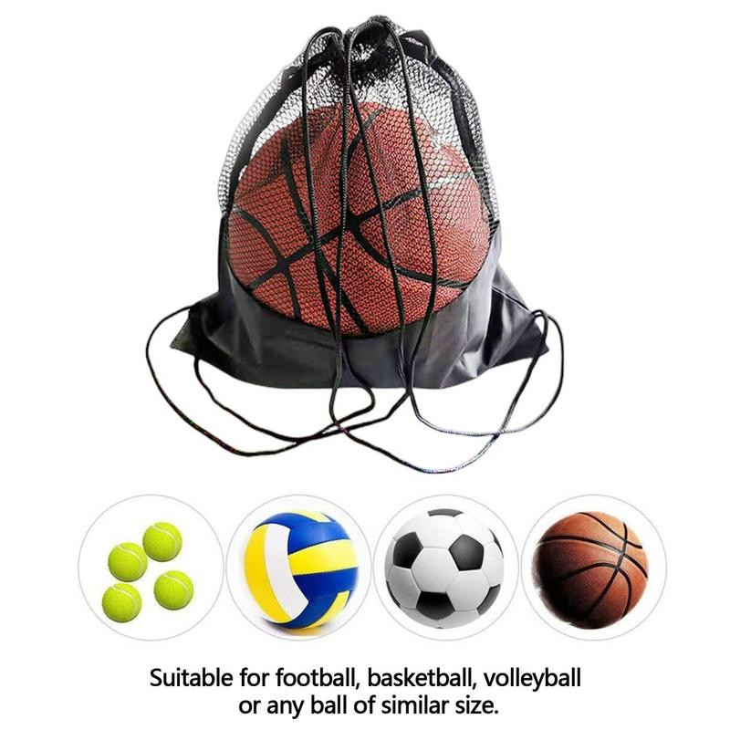 Ball Net Bag Баскетболна торбичка Мрежеста чанта с регулируема презрамка Чанти за топка за футбол Волейбол Фитнес зала Спортно оборудване