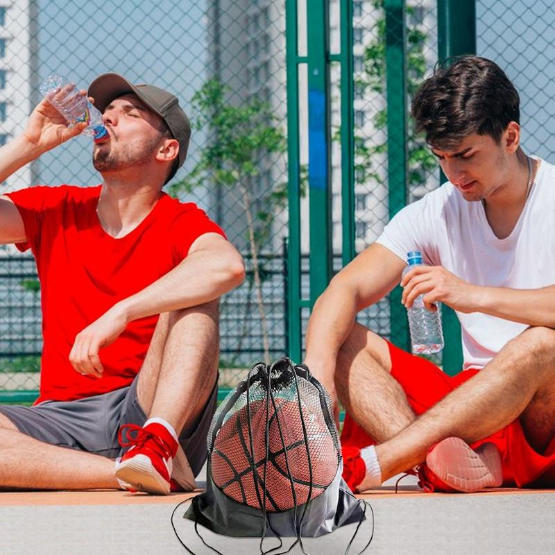 Ball Net Bag Баскетболна торбичка Мрежеста чанта с регулируема презрамка Чанти за топка за футбол Волейбол Фитнес зала Спортно оборудване