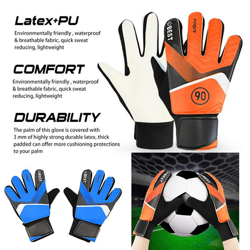 1 ζευγάρι Kids Boy Soccer Goalkeeper PU Gloves Finger Protection Goal Thickened Latex Football Gloves for Futbol Futebol Golkeeper