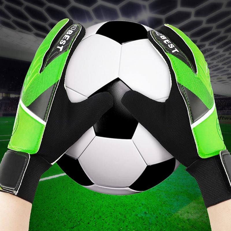 1 ζευγάρι Kids Boy Soccer Goalkeeper PU Gloves Finger Protection Goal Thickened Latex Football Gloves for Futbol Futebol Golkeeper