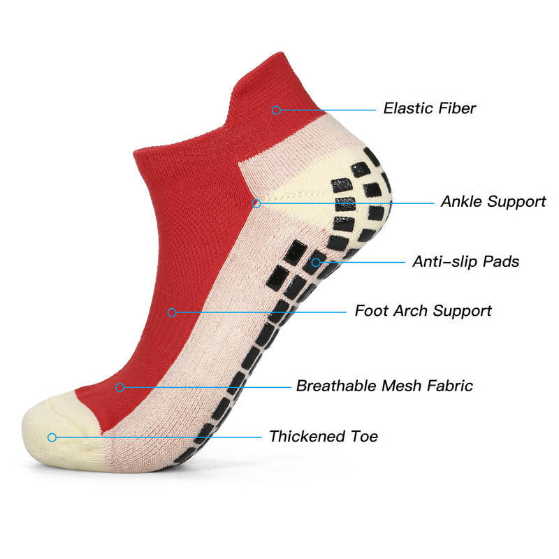 Hingavad jalgpallisokid Libisemisvastased Pahkluu sokid Sportlikud Lühikesed sokid Meestele Naiste Jooga Jalgpalli Jõusaal