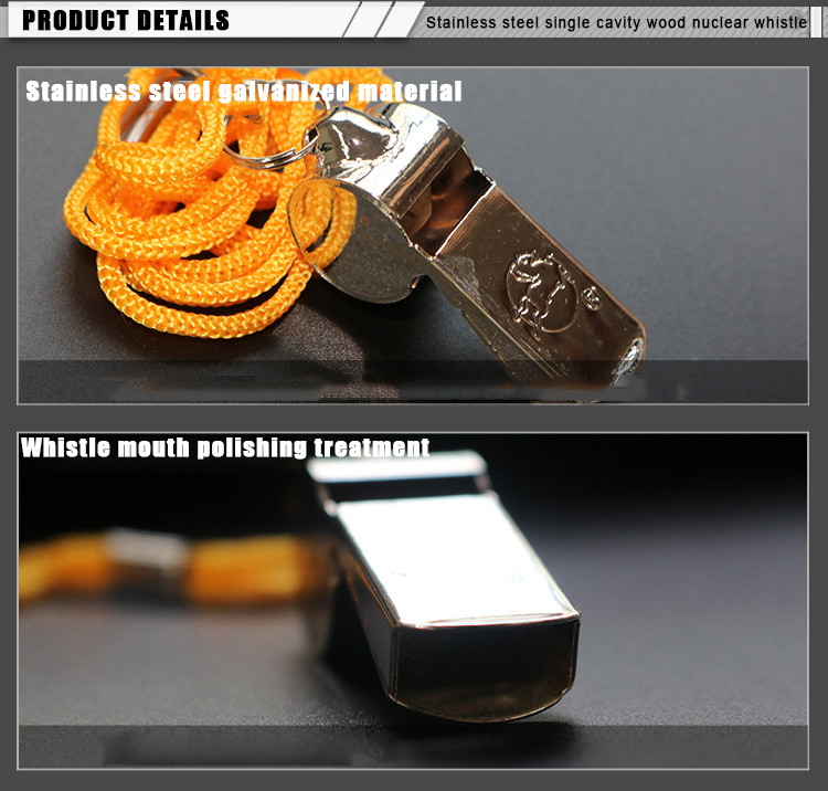 Snur Fluier de metal cu volum supradimensionat Arbitru Fotbal Baschet Majorete Oțel inoxidabil Fotbal Urgență Strigăt de ajutor