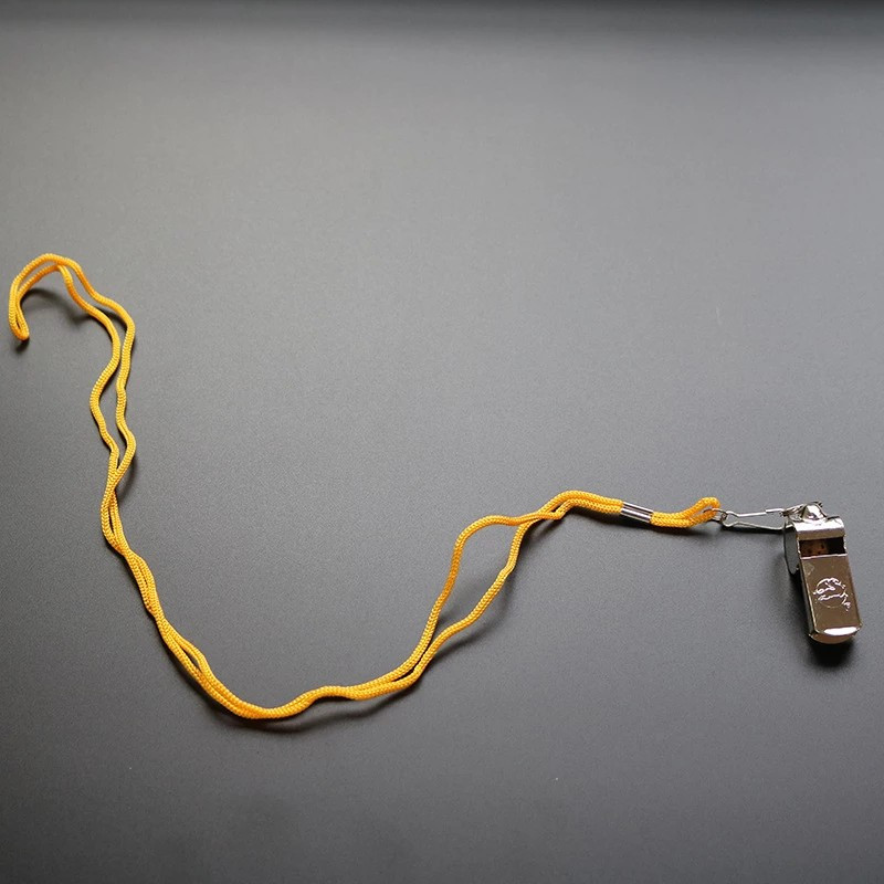 Snur Fluier de metal cu volum supradimensionat Arbitru Fotbal Baschet Majorete Oțel inoxidabil Fotbal Urgență Strigăt de ajutor