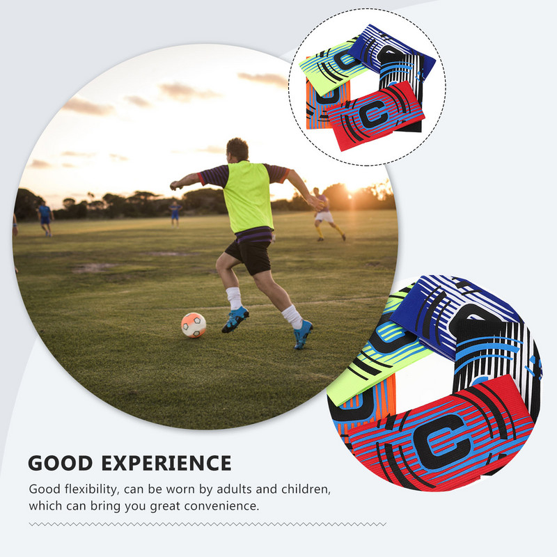 5 бр. Спортни маншети Футболна игра Регулируеми капитански футболни топки Ленти за ръгби Ръкави