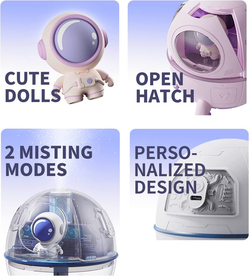 Oro drėkintuvas savotiškas astronautas USB aromaterapijos purškimo rūko mašina elektrinis vandens aromato difuzorius Humidificador buitinė