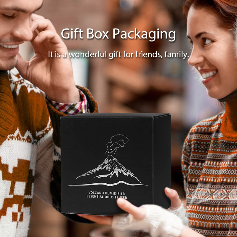 Kinscoter vulkaninis aromatinis difuzorius eterinio aliejaus lempa 130 ml USB nešiojamas oro drėkintuvas su spalvota liepsna naktine lempute