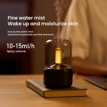 Candlelight Aroma Diffuser Φορητός Mini USB Air Humidifier Mist Sprayer LED Night Light Essential Oils Diffuser 120ML