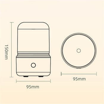 Арома дифузор на свещи Преносим мини USB овлажнител на въздуха Пръскачка за мъгла LED нощна лампа Дифузер за етерични масла 120 мл