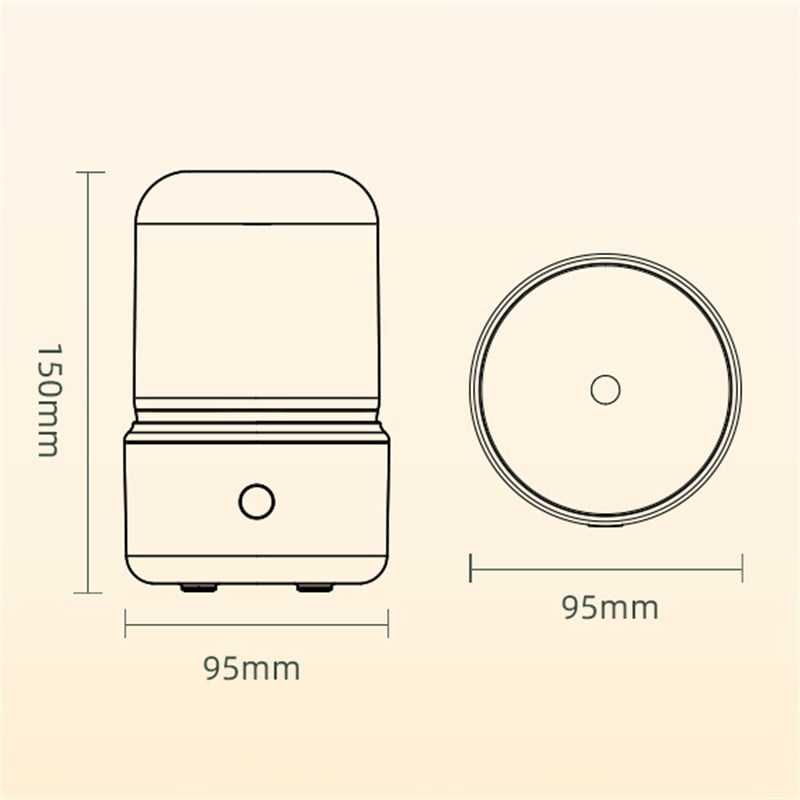 Žvakių šviesos aromato difuzorius nešiojamas mini USB oro drėkintuvas rūko purkštuvas LED nakties šviesos eterinių aliejų difuzorius 120ml