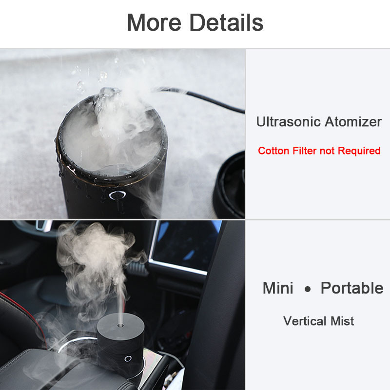 Automatinis ultragarsinis aromatų difuzorius, skirtas automobilių biurui eterinių aliejų difuzorius oro drėkintuvas namų aromaterapija USB Nano Cool Mist Maker