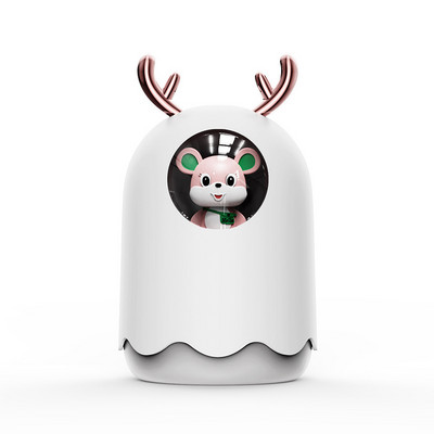 Buitinė technika USB drėkintuvas 300ml Cute Pet Ultragarsinis Cool Mist Aroma Oro Alyvos difuzorius Romantic Color LED Lemp Humidificador