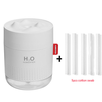 Hordozható ultrahangos párásító 500ml Snow Mountain H2O USB aroma légdiffúzor romantikus éjszakai lámpával Humidificador diffúzorral