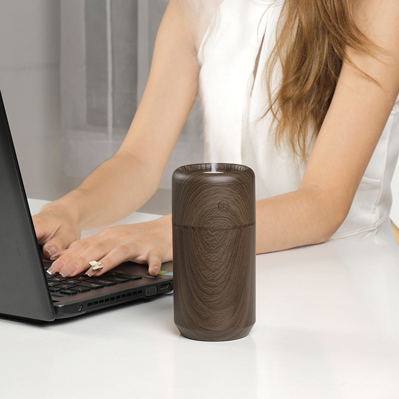 Umidificator de aer cu LED colorat, 350 ml, umidificator de aromă, umidificator cu ultrasunete, difuzor de uleiuri esențiale pentru mașină, biroul de acasă