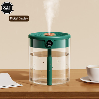 2 literes dupla fúvókás légpárásító LCD páratartalom kijelzővel, nagy kapacitású aroma illóolaj diffúzor otthoni hálószobába