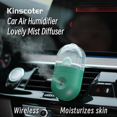 KINSCOTER Cute Cartoon Doll Car bezvadu gaisa mitrinātājs Mini portatīvais USB miglas difuzors kā dāvana