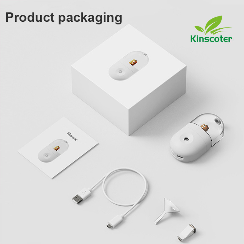 KINSCOTER Umidificator de aer fără fir pentru mașină cu păpușă drăguță de desene animate Mini purificator portabil USB cu difuzor de ceață ca cadou