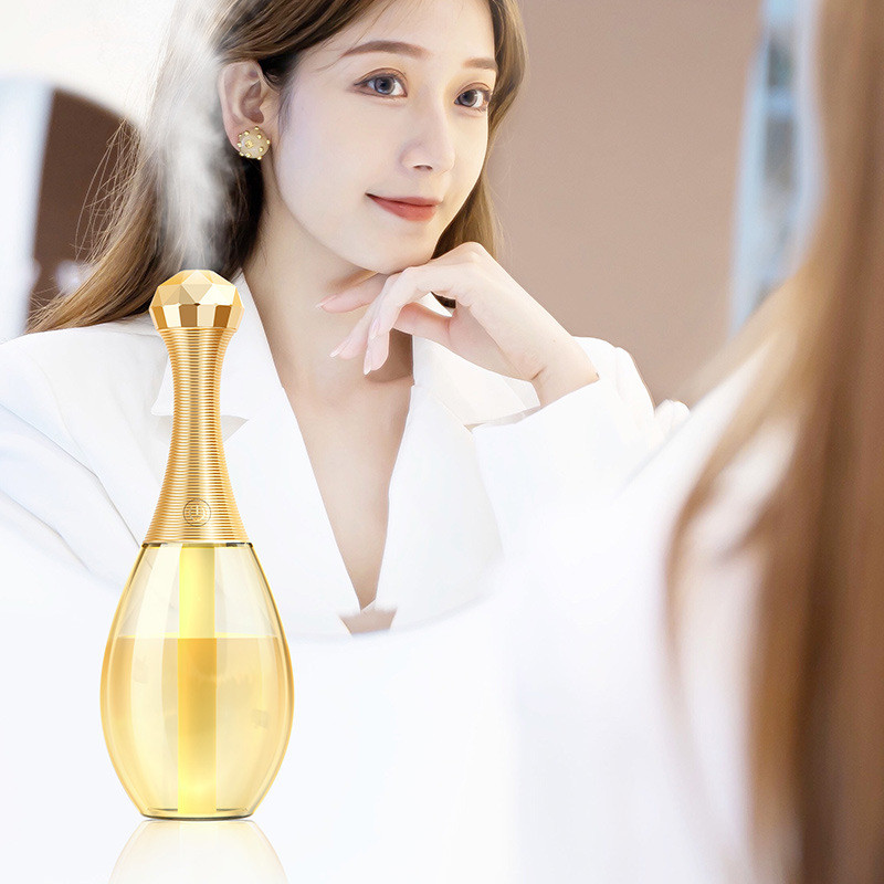 Klasszikus parfümös flakon légpárásító USB ultrahangos Cool Mist Maker ködkészítő LED lámpával otthoni autós légtisztító frissítőhöz