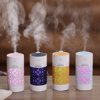 saengQ 250ml Υγραντήρας αέρα με Νυχτερινή Λάμπα LED Mini Fan Aroma Essential Oil Diffuser USB Fogger Mist Maker για αυτοκίνητο γραφείου στο σπίτι