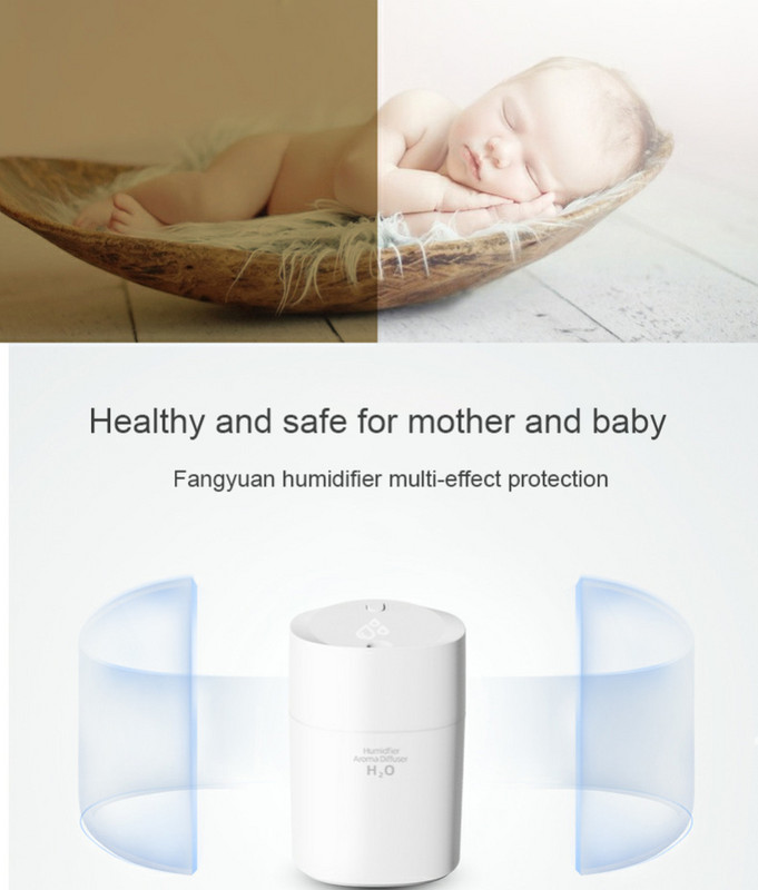 220ml USB Air Humidifier Mini Portable Essential Oil Diffuser Ultrasonic Cool Mist Maker Purifier Night Light Home Office