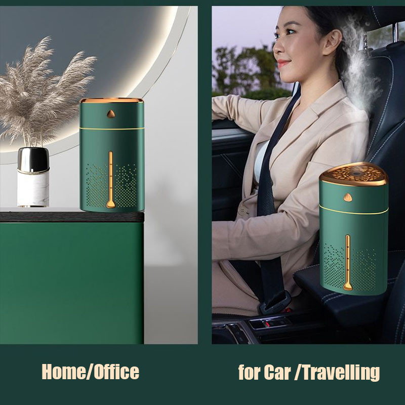 Ultrahangos légpárásító 1000MLUSB autós ködpermetező készítő ködképző LED éjszakai lámpával Otthoni irodai aroma illóolaj diffúzor