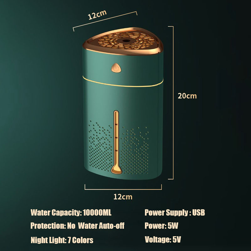 Ultrahangos légpárásító 1000MLUSB autós ködpermetező készítő ködképző LED éjszakai lámpával Otthoni irodai aroma illóolaj diffúzor