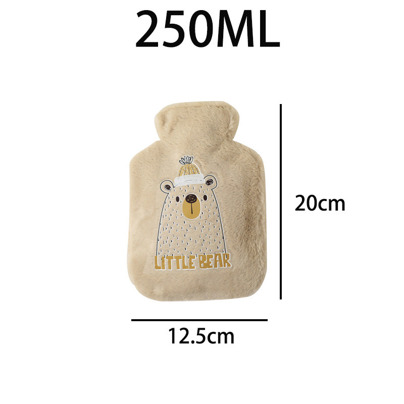 250ml Bouillotte karšto vandens butelis pliušinis animacinis filmas Kawaii Bear Kat triušis gyvūno raštas storas karšto vandens maišelis Rankos pėdos žiemai šiltas