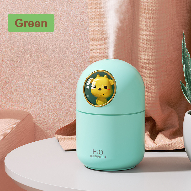 Usb Mini Leuke Huisdier Luchtbevochtiger 300Ml Draagbare Zacht Licht Ultrasone Aroma Diffuser Humidificador Voor Thuis