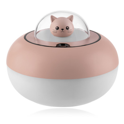 Cute Cat Humidifier Air USB Aroma Essential Oil Diffuser Υπνοδωμάτιο Humidificador Cool Mist Vaporizer Πολύχρωμο φως LED για το σπίτι
