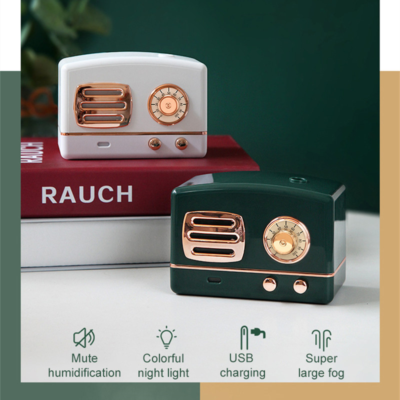 Retro õhuniisutaja raadiokujuline uduvalmistaja eeterlike õlide hajuti kaasaskantav lauaarvuti aroomiteraapia niisutaja koduautole