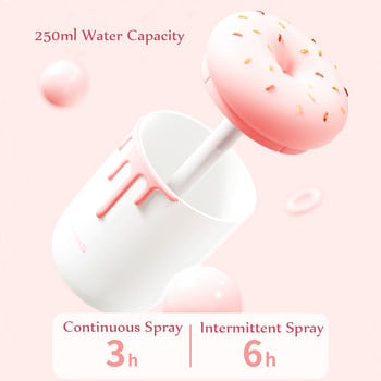 250 ml Lovely Donut Air Humidifier USB Diffuser Aromatherapy with Romantic LED Lamp Ultrasonic Mini Car Water Mist Maker Ατμοποιητής