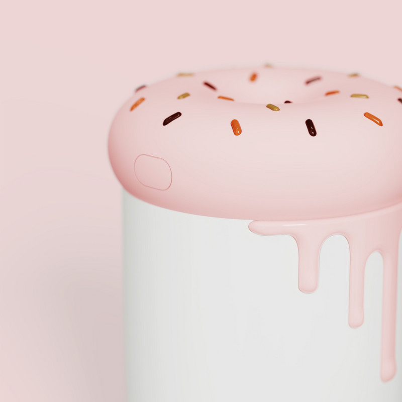 250 ml Lovely Donut légpárásító USB aromaterápiás diffúzor romantikus LED lámpával Ultrahangos mini autós vízködkészítő porlasztó