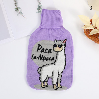 Capac tricotat pentru sticle de apă fierbinte de 2000 ml, geantă drăguță de desene animate, Încălzitor de mâini, iarnă, conservare a căldurii, capac mare pentru sticla de apă caldă