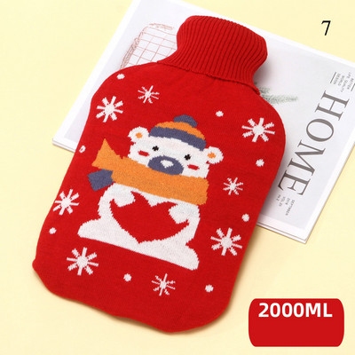 Capac tricotat pentru sticle de apă fierbinte de 2000 ml, geantă drăguță de desene animate, Încălzitor de mâini, iarnă, conservare a căldurii, capac mare pentru sticla de apă caldă