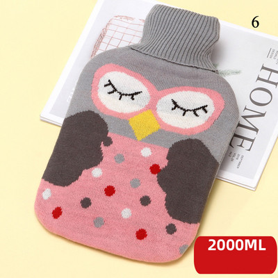 Capac tricotat pentru sticle de apă fierbinte de 2000 ml, geantă drăguță de desene animate, Încălzitor de mâini, iarnă, conservare a căldurii, capac mare pentru sticla de apă caldă